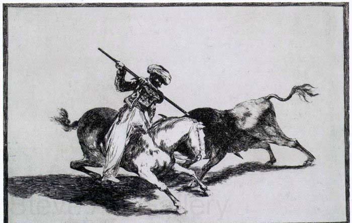 Francisco de goya y Lucientes  The Morisco Gazul is the First to Fight Bulls with a Lance Spain oil painting art